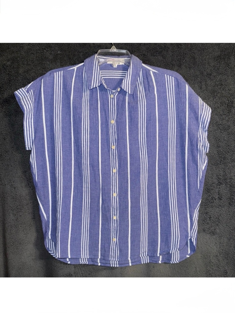 Madewell Blue And White Striped Gauze Top Size Medium